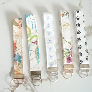 Floral & Pattern Wristlet Keychains – Handmade Fabric Key Fob Collection
