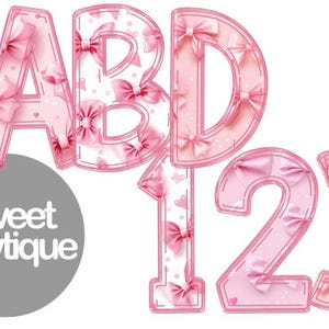 Playful Bow Font PNG Alphabet & Numbers: Sweet Bowtique (Digital Download