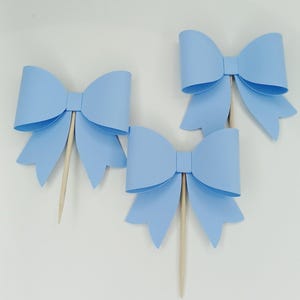 12 Schleifen Cupcake Toppers | Babyparty | Geburtstagsfeier | Geschlecht offenbaren.