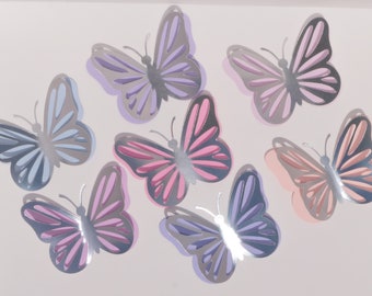 Silver Foil Paper Butterflies: 3D Wall Decor, Set of 6