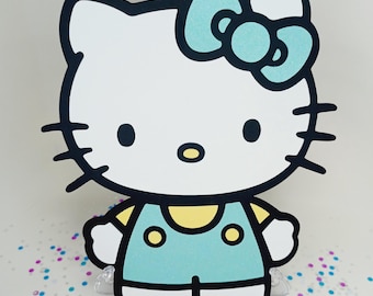 Troquelado de gatito rosa: Centro de mesa para fiesta kawaii