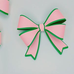 Roze en groene gelaagde papieren strik | 3D-geschenkstrikdecoratie | Handgemaakte papieren ambachtelijke strik voor geschenkverpakkingen, feestdecoratie en scrapbooking