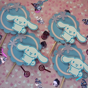 Kawaii Characters Cupcake Toppers | Kawaii Cinna Bunny Toppers | Cupcake Toppers | Birthday Cake Topper | Kitty Party Decorations.