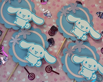 Adornos para cupcakes de conejito canela kawaii: decoraciones para fiestas de cumpleaños