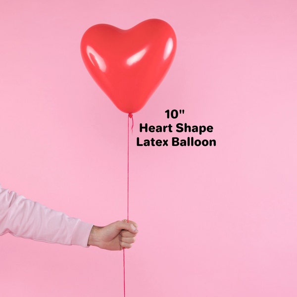 Heart Shape Latex Balloon, Birthday Party, Valentines, Anniversary, Mother's Day, Father's Day, Graduation, Baby Shower, Galentine, Love.