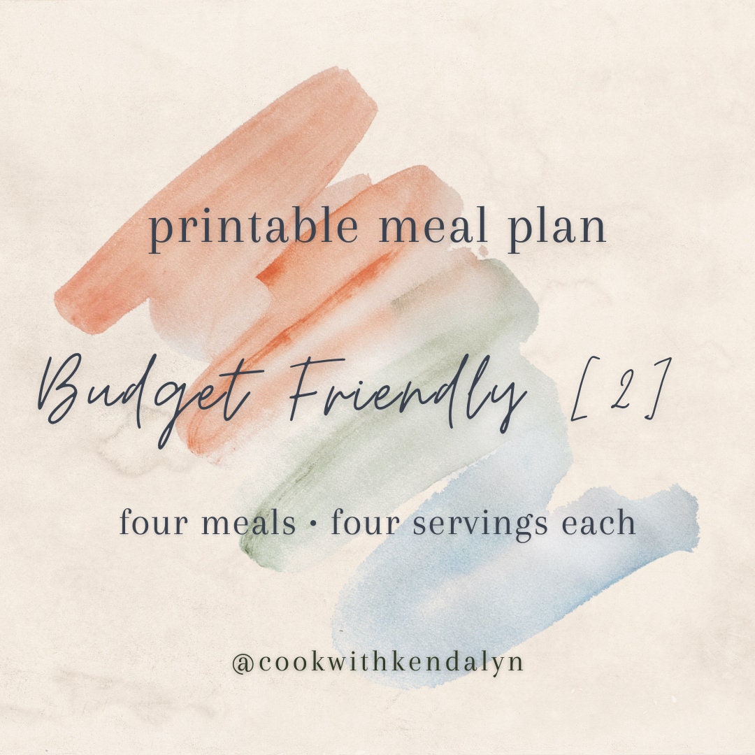 Printable Weekly Meal Plan Budget Friendly 2 - Etsy