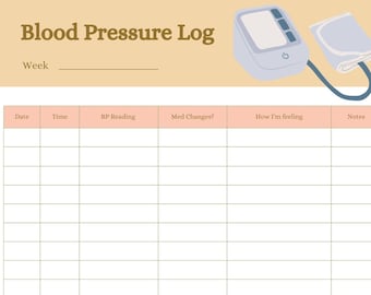 Blood Pressure Monitoring Log