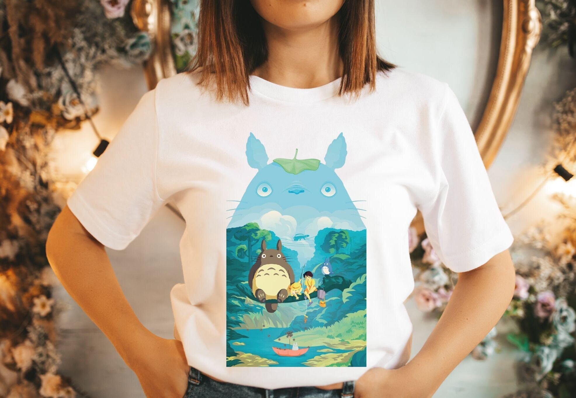 Camiseta Totoro camiseta Mi Vecino Totoro camiseta Studio Ghibli camiseta grafica Anime Etsy Espana