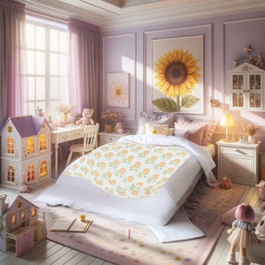 Blankets For Girls | Velveteen Blanket | Throw Blanket | Sunflower Blanket