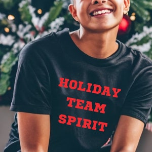 Urlaub Team Spirit Shirt | Weihnachts-T-Stück | Weihnachtsmorgen Squad TShirt | Urlaub T-Shirt | Weihnachts-T-Shirt | Weihnachts Pyjama Top