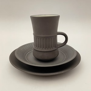 DANSK IHQ Jens QUISTGAARD Flamestone Coffee Cup, Saucer & Dessert Plate Sets
