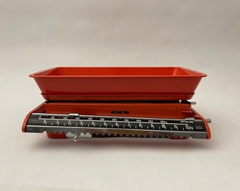 EKS.  RED/ORANGE Kitchen Scale, 1960s Retro Swedish
