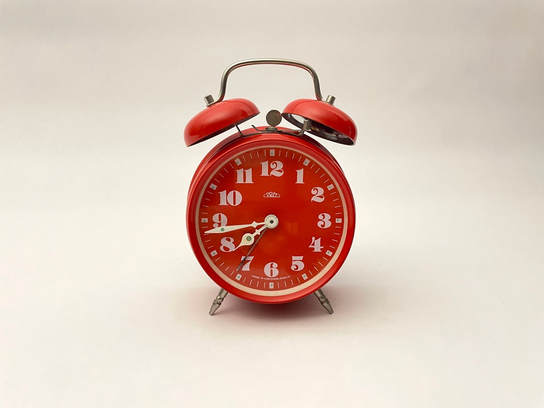 PRIM. Dual Bell, RED Alarm Clock. Manual Winding, Working Etsy