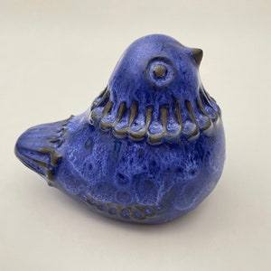 Norrmans Motola Keramik blau glasierter Vogel Briefbeschwerer 1960 Schweden