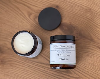 Organic Grass-Fed Grass-Finished Pasture Raised Tallow Balm Essential Oils from Plant Therapy Humanely Raised Salve Cream