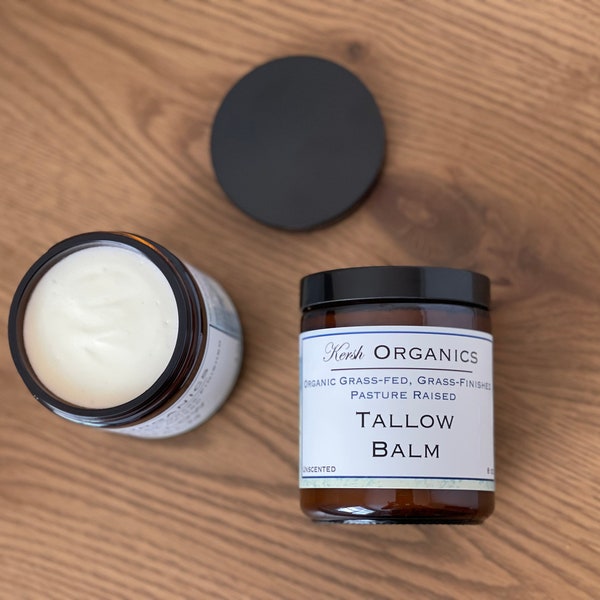 Organic Grass-Fed Grass-Finished Pasture Raised Tallow Balm Essential Oils from Plant Therapy Humanely Raised Salve Cream