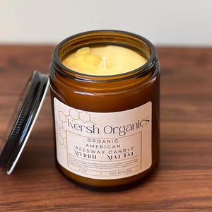 Vela de cera de abejas con mirra orgánica y aroma a Mai Tai