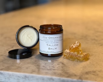 Manuka Honey + Tallow Balm: 850+ MGO Organic Grass-Fed Grass-Finished Pasture Raised. Medicinal Grade Manuka Honey- Tissue and Wound Repair