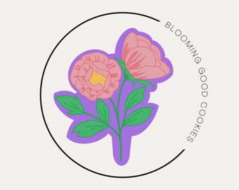 Double Rose Cookie Cutter - Floral PLA Cutter