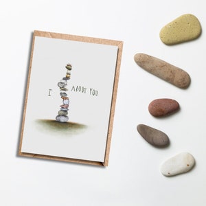 Je CAIRN À PROPOS DE VOUS|Carte de voeux|Carte de voeux pour une randonnée|Carte Pensées à vous pour randonneurs|Carte Aventure|Carte d'encouragement|Cadeau pour randonneurs|Randonnée