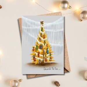 Joyeux LARCHmas|Carte de voeux|Carte de randonnée|Carte de vacances pour randonneurs|Carte de Noël|Carte de vacances randonnée|Carte de randonnée ours|Cadeau pour randonneurs|Noël