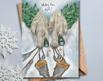 Wedding Alyeti|Greeting Card|Hiking Greeting Card|Card for Hikers|YETI Card|Hiking Wedding Card|Engagement Hikers|Wedding Gift for Hikers