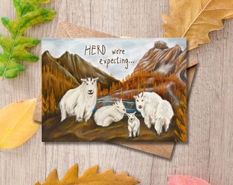 HERD we're expecting|Hiking Greeting Card|Greeting Card|Greeting Card for Hikers|New Baby|Gift for Hikers|New Baby Hiking Card|Welcome Baby