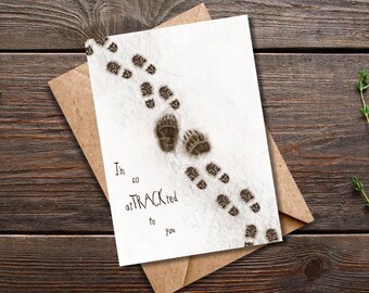 So AtTRACKted to you|Hiking Greeting Card|Greeting Card for Hikers|Bear Greeting Card|Funny Love Card|I Love You Card|Gift for Hikers|Hiking