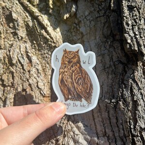 Qu'est-ce que la randonnée est longue ?|Sticker de randonnée|Sticker hibou de randonnée drôle|Sticker pour randonneurs|Sticker petit garçon hibou|Cadeau de randonneur|Sticker pour randonneurs|Sticker hibou