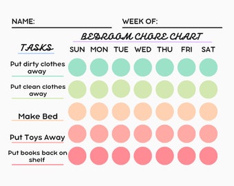 Cuadro colorido de tareas de dormitorio