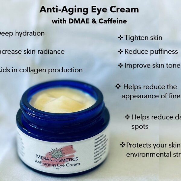 Anti-Aging Eye Cream - DMAE - Caffeine - All Natural - Eye Moisturizer