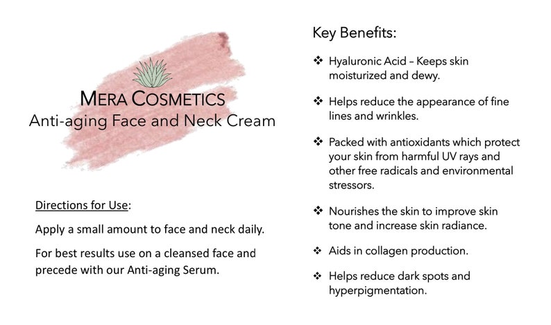 Crème anti-âge pour le visage et le cou Entièrement naturelle Acide hyaluronique DMAE Crème hydratante éclaircissante pour le visage image 4