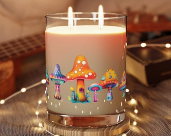 Boho Style Psychedelic Mushroom Zwei Docht Kerze - Verbessere Dein Ambiente mit diesem einzigartigen und ausdrucksstarken Stück