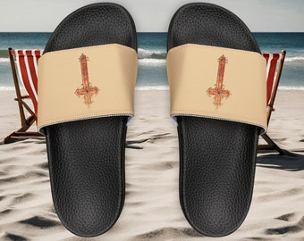 Handcrafted Copper Cross Slides: Stylish Sandals for Summer Cross Women's Slide Sandals