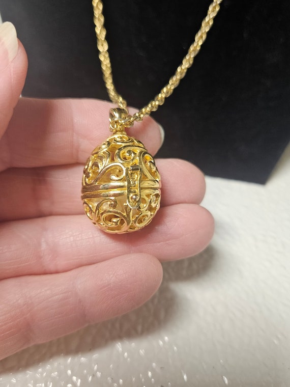 Joan Rivers gold Fabergé egg pendant necklace - image 2