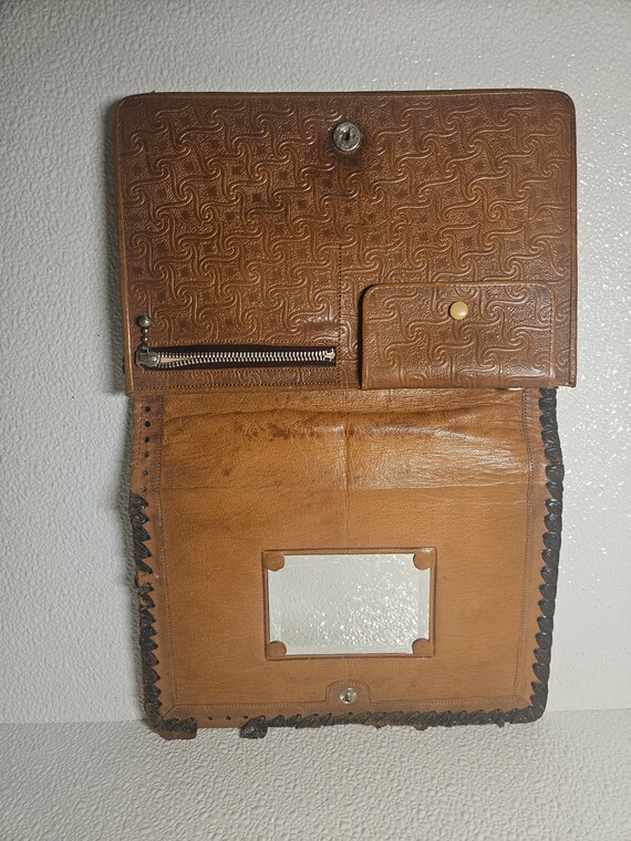 Vintage Egyptian design leather handbag. - image 3