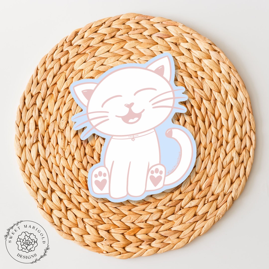 Cute Kitty Cat Single Sticker - Hand Drawn, Cat, Cat Lover, Kitty Lover ...
