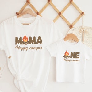 One Happy Camper 1st Birthday Shirt, Camping 1st Birthday Outfit, Camping Theme Birthday, Camp Mommy and Me Shirts, Family Matching Camp