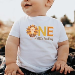 One Little Turkey First Birthday Shirt, Thanksgiving 1st Birthday Family Matching Shirt, Fall 1st Birthday Outfit, Little Turkey Birthday