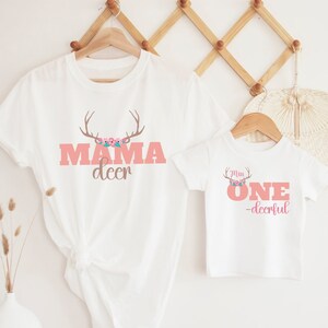 Woodland 1st Birthday Girl, Miss ONEdeerful Shirt, Deer Birthday Theme, Hunting Deer Party, Woodland Deer First Birthday, Mommy and Me Deer