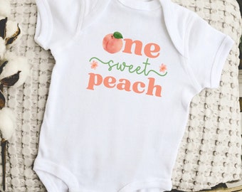 One Sweet Peach Birthday Shirt, 1st Birthday Outfit, Peach Birthday Party, Peach 1st Birthday Matching Family Shirts