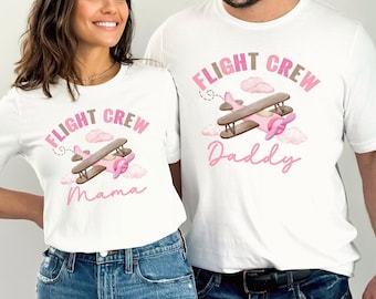 Airplane birthday family shirts, Flight Crew Family Shirt, Time Flies 1st Birthday Girl Outfit, Pink Airplane birthday shirt, Airplane Party