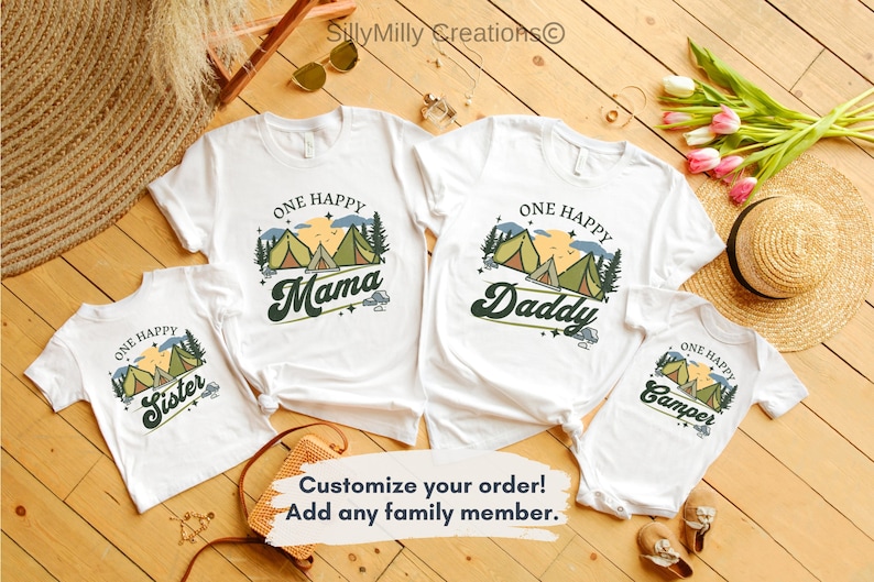 One Happy Camper 1st Birthday Shirt, Camping First Birthday Outfit, Family Matching Camp Tees, Camping Vacation Shirt, 1st Birthday Boy Girl