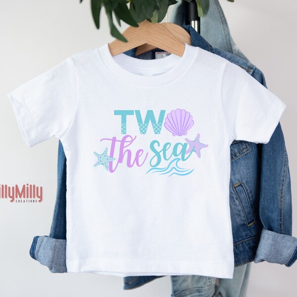 Two the Sea Birthday Party, Ocean Mermaid Shirt, Mermaid Birthday, Under The Sea Birthday, Mermaid Theme Party, 2nd Birthday Outfit