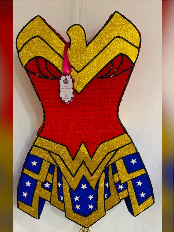 Wonder Woman Inspired Superhero Piñata - Heroic Celebration (Free Shipping)