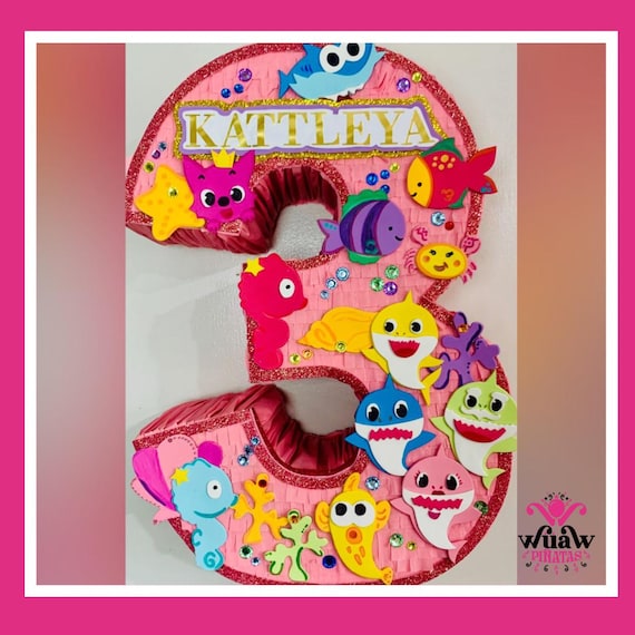 Piñata Personalizada de Mundo Marino - Decoración para Cumpleaños Infantil - Números del 0 al 9 - Hecha a Mano con Envío Gratis