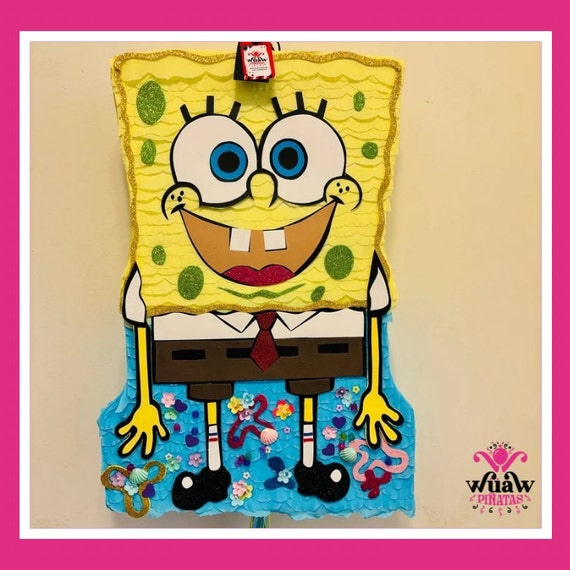 Personalized SpongeBob Piñata - Themed Birthday Decoration - Handmade Children's Party