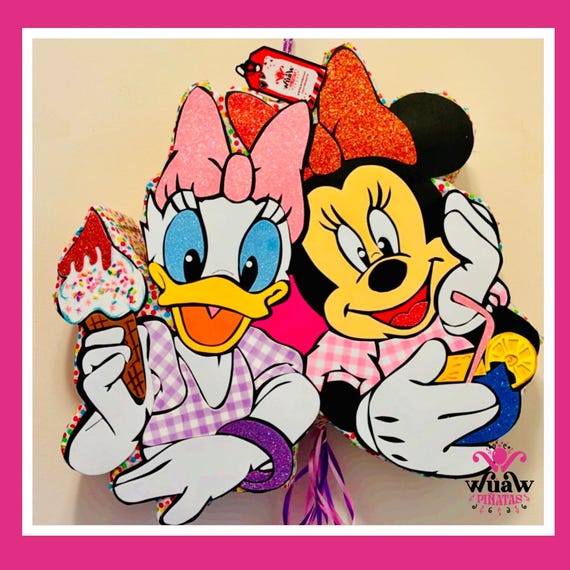 Piñata inspirada Minnie y Deysi Temática para Cumpleaños Infantil Hecha a Mano con Envío Gratis y 20% de descuento