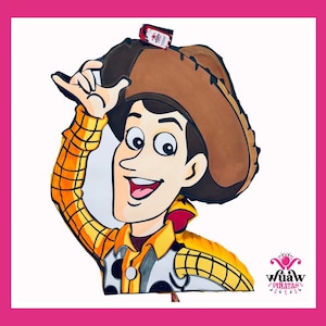 Cowboy Piñata Inspired by Woody – 19.6 Handmade Piñata for Toy Story Birthday Custom Cowboy Piñata Free Shipping USA