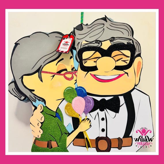 Piñata de Aventuras y Amor - Fiesta Temática Inspirada en Pareja Icónica Carl & Ellie de Up (17.7 pulgadas, Envío Gratis + 20% de Descuento)